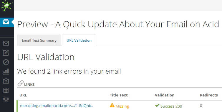URL validation detailed example