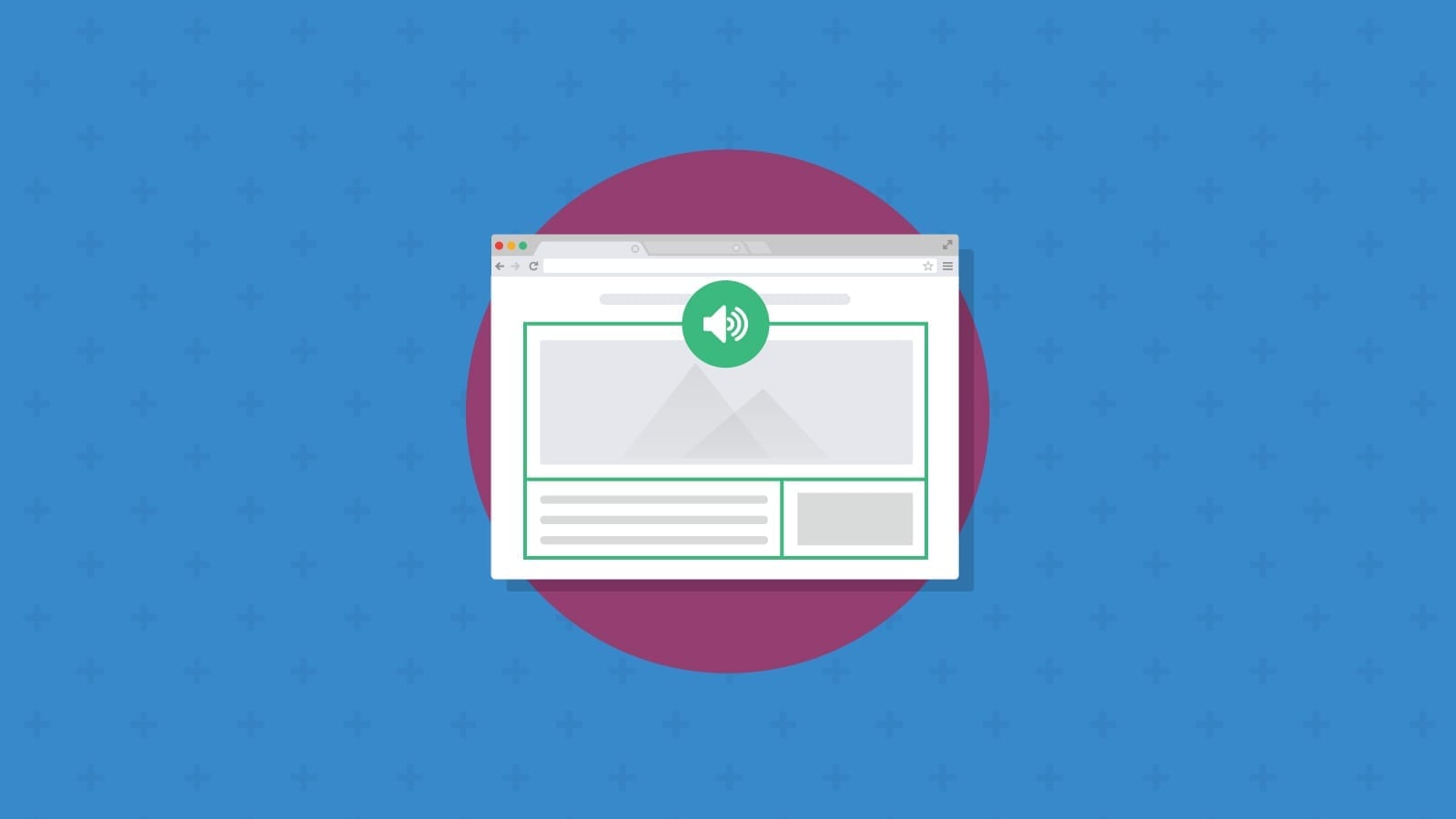 Audio icon on an email layout with copy