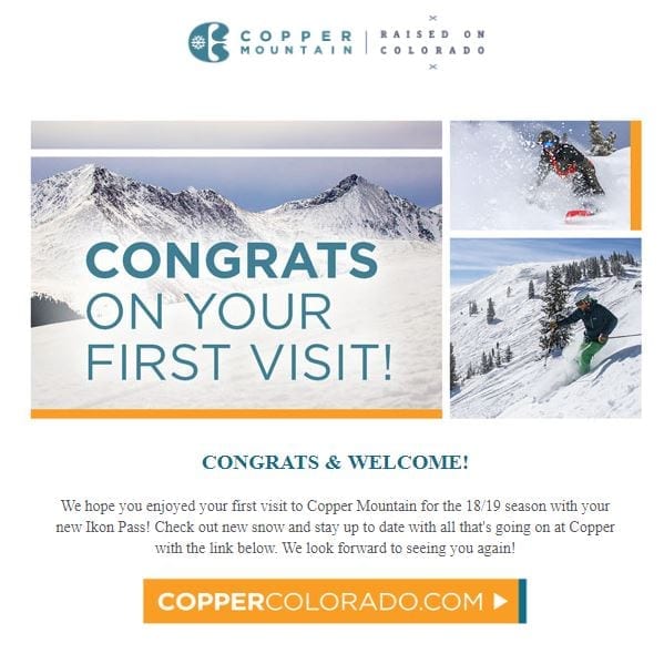 Copper Mountain visit email