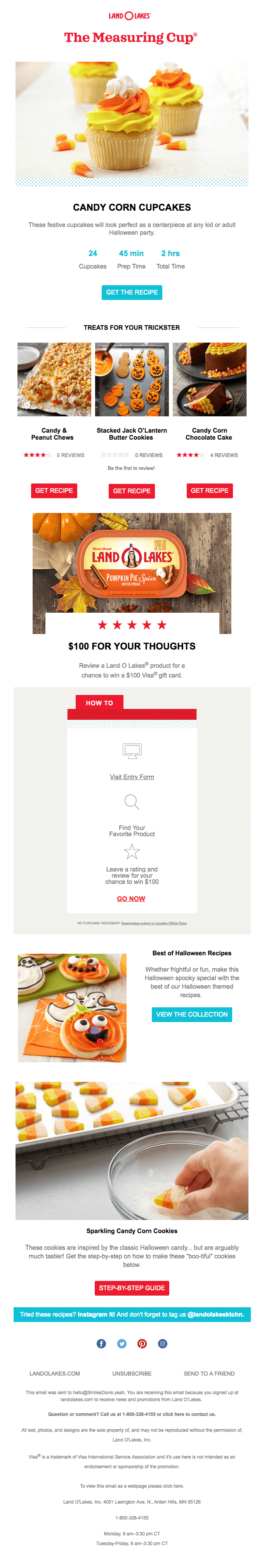 Land-O-Lakes' Halloween email