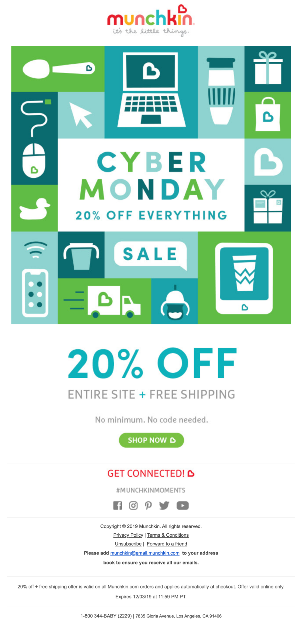 Munchkin's Cyber Monday email