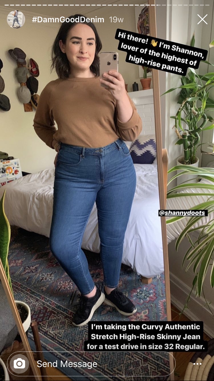Instagram influencer wearing Everlane denim