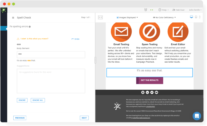 email profanity filter tool for pre-send checklist