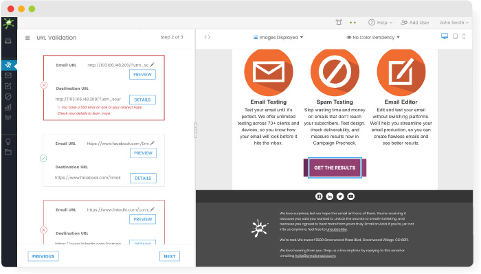 link validation tool CTA check