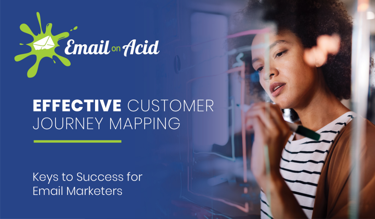 woman maps customer journey with dry erase board