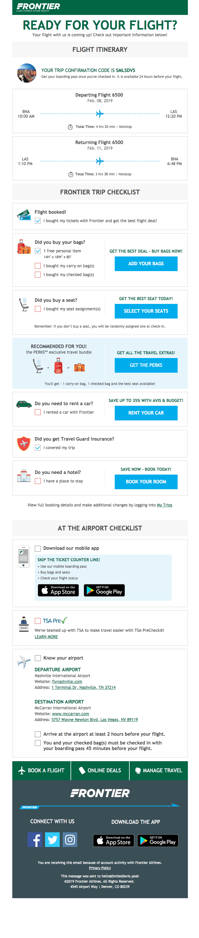 Frontier transactional email