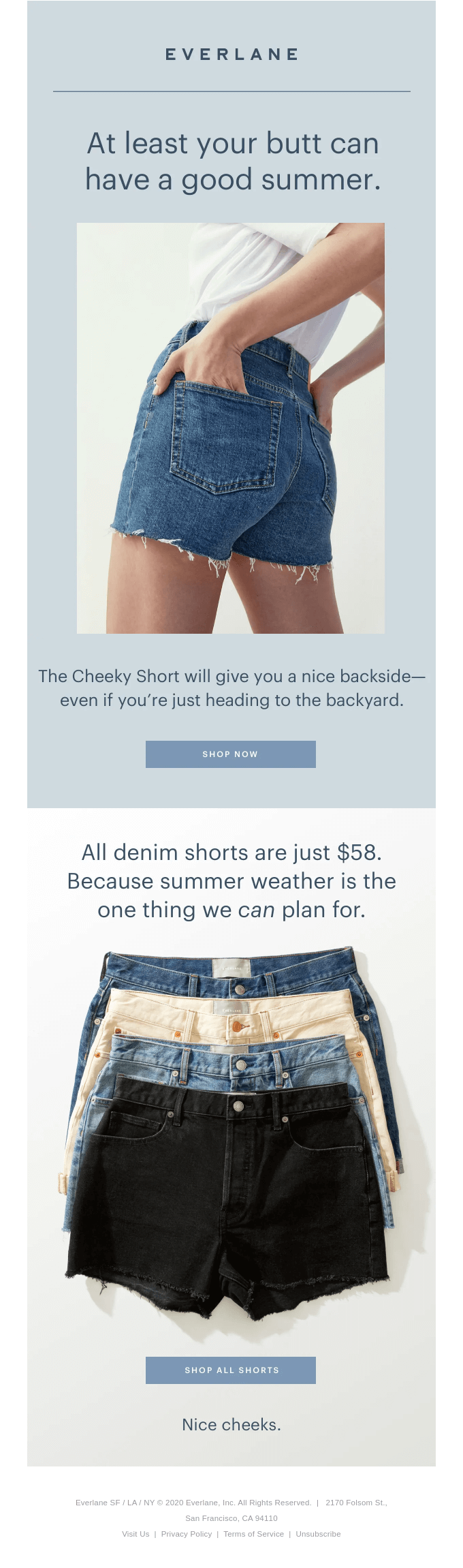 everlane summer butt email