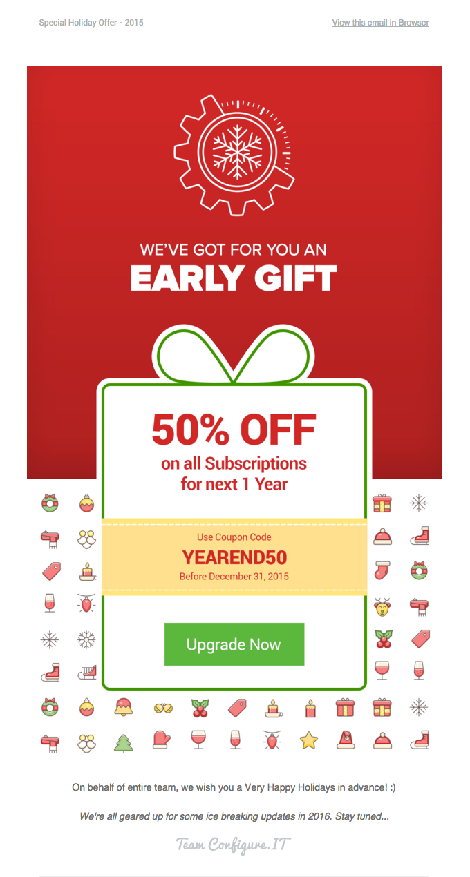 Configure holiday email design