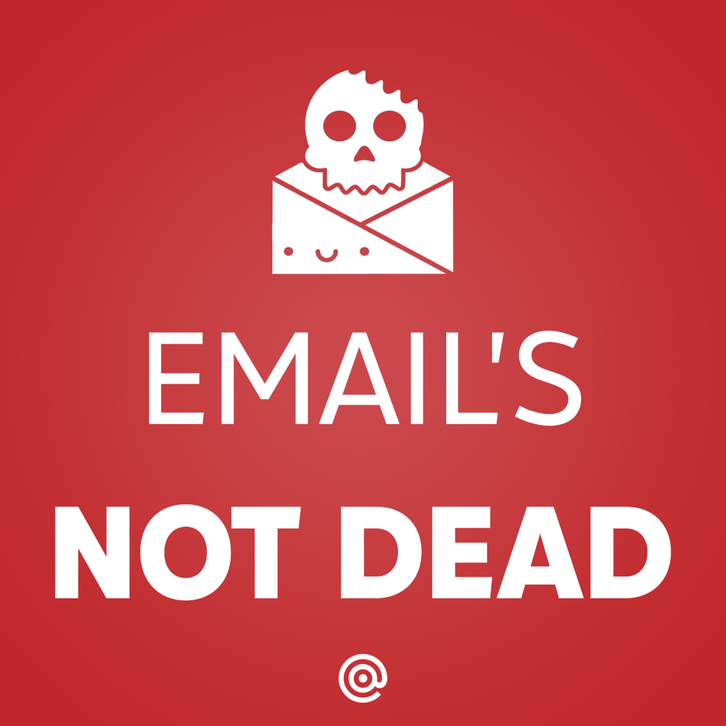 Logo for Email's Not Dead podcast from Sinch Mailgun