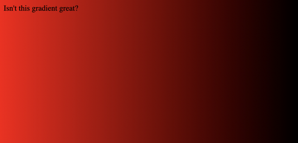 HTML background with red to black gradient