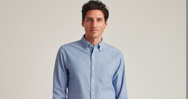 Man in blue oxford button up shirt