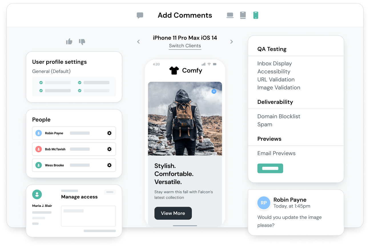 Image for Test (and share) your emails until they’re perfect.
